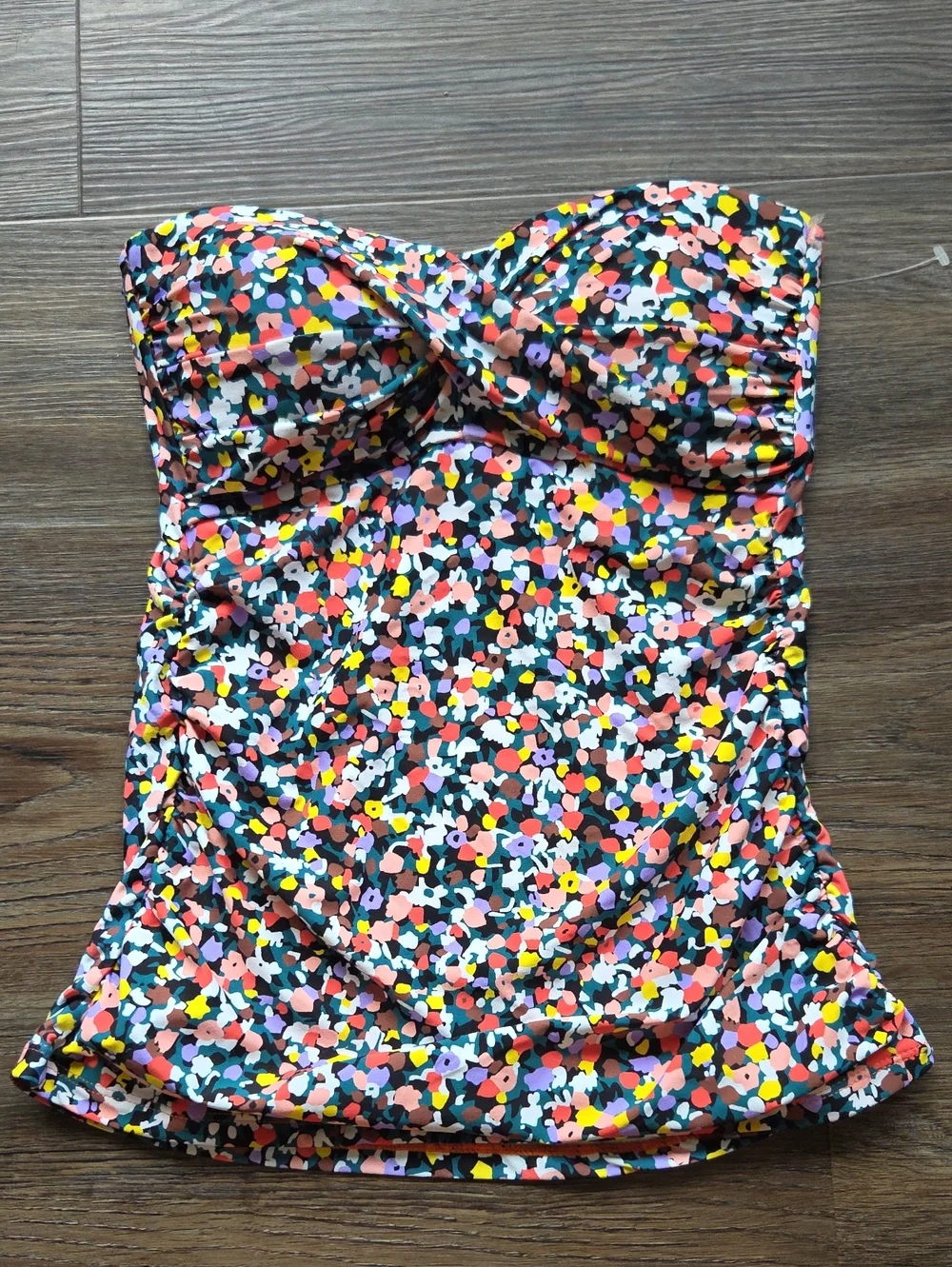 Nwot Anne Cole Strapless Tankini Floral Top Size Xs Swim
